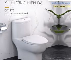 Bàn cầu 1 khối Caesar Nắp êm CD1375